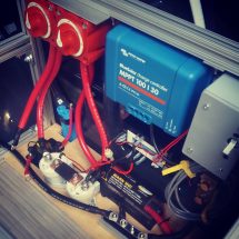 blue sea and victron electrical components in sprinter van