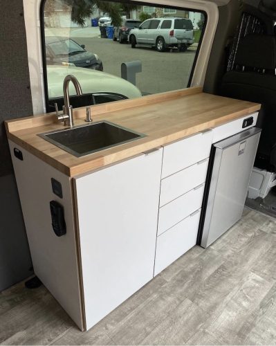 Customer's cabinet finished in laminated birch